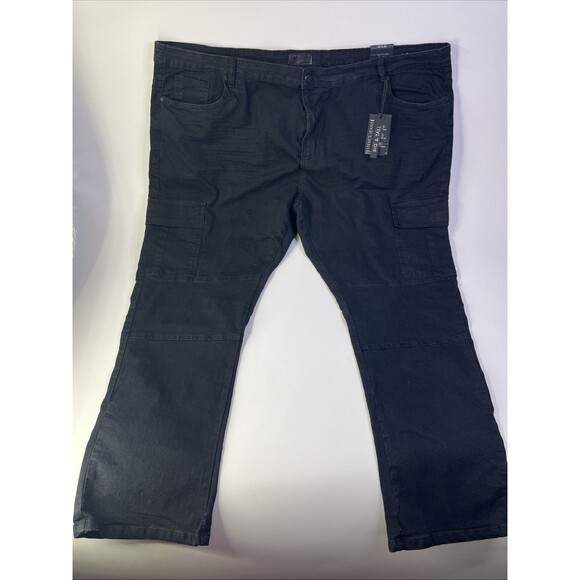 STEVES Jeans Men’s 48x32 Black Cargo Denim Pants Stretch Big & Tall NWT - Picture 4 of 7